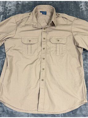 Propper Mens XL Short Sleeve Button-Up Shirt Brown Casual NWOT